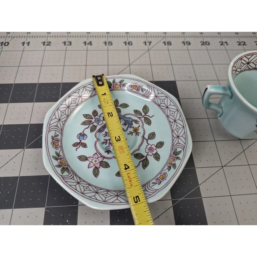 Adams Singapore Bird‎ Turquoise Mini Cup Saucer Lot Wedgewood